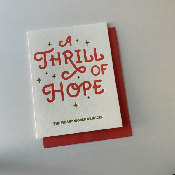 A Thrill of Hope Letterpress Card- Red