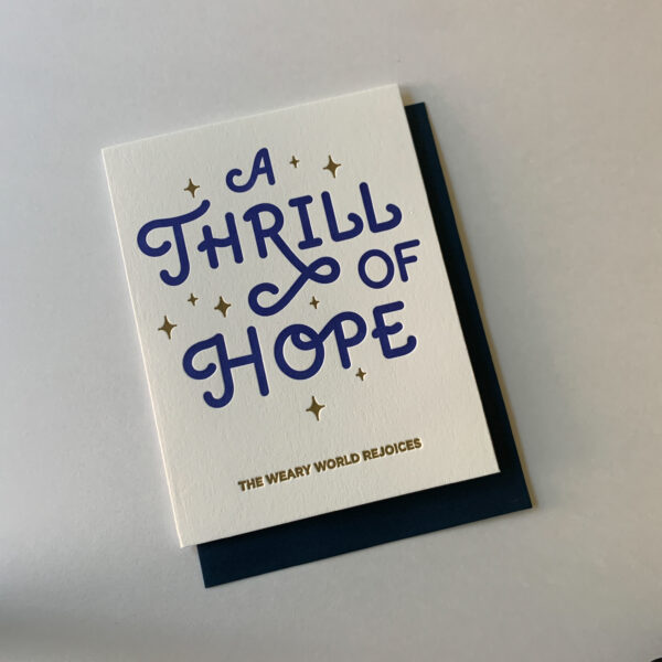 A Thrill of Hope Letterpress Card- Blue